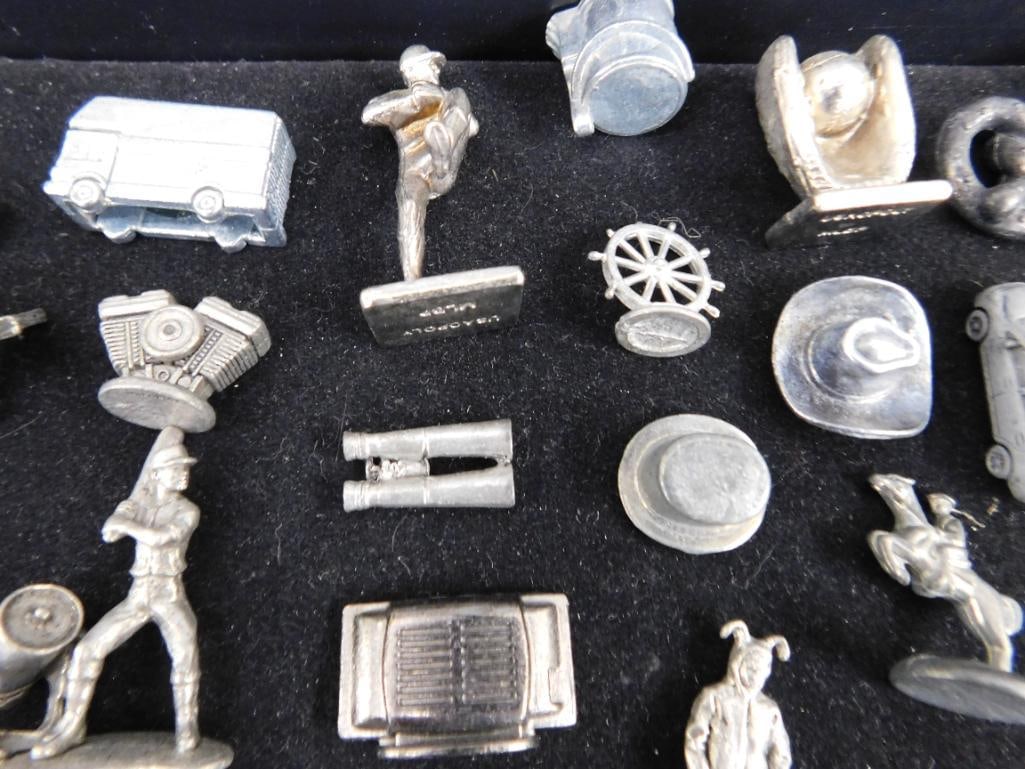 Tray Lot of Pewter "Game Pieces" - Over 50 Pieces - 4