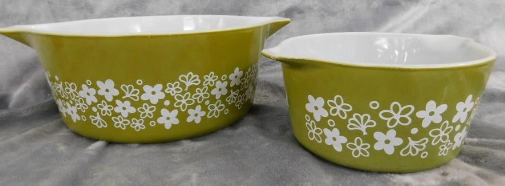 Pyrex - Spring Blossom Green - 2 Handled Casserole Dishes - 6.25" x 8.75" (1 of 8)