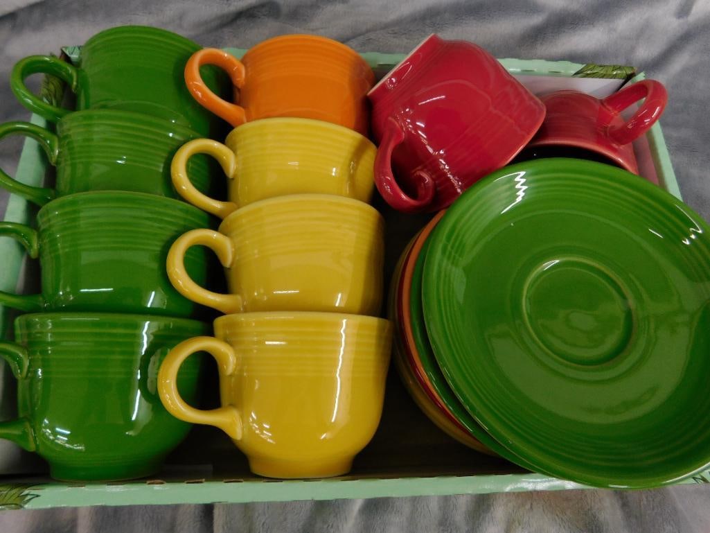 Fiesta Ware - 10 Coffee Cups - 8 Saucers - 10