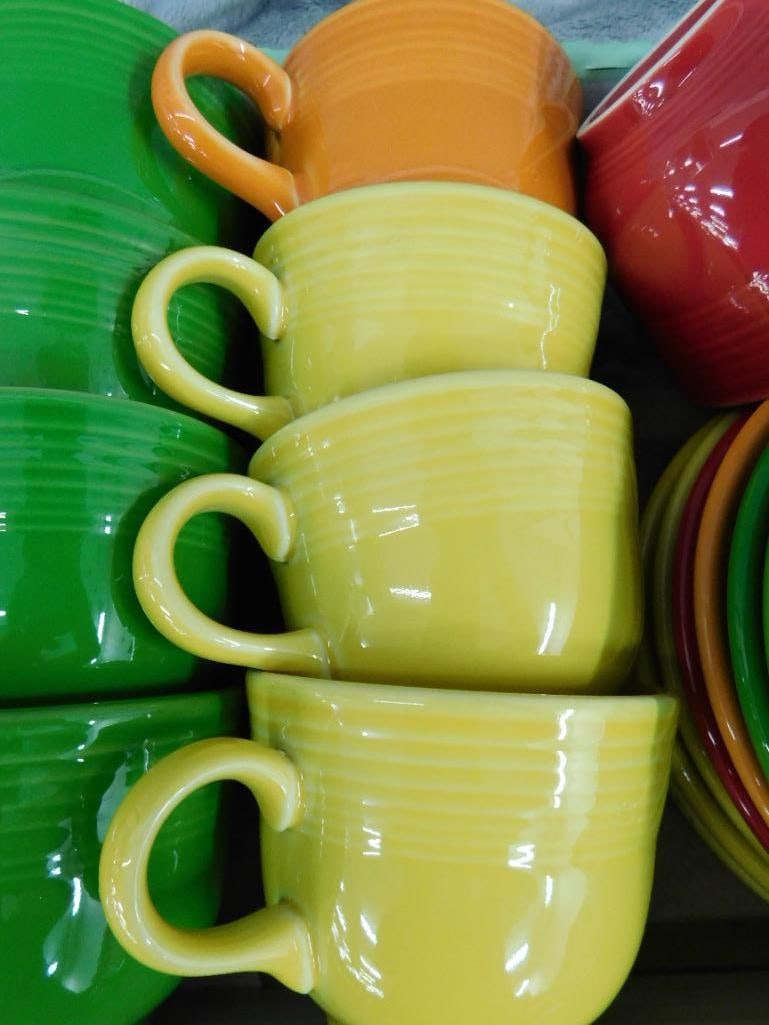 Fiesta Ware - 10 Coffee Cups - 8 Saucers - 3