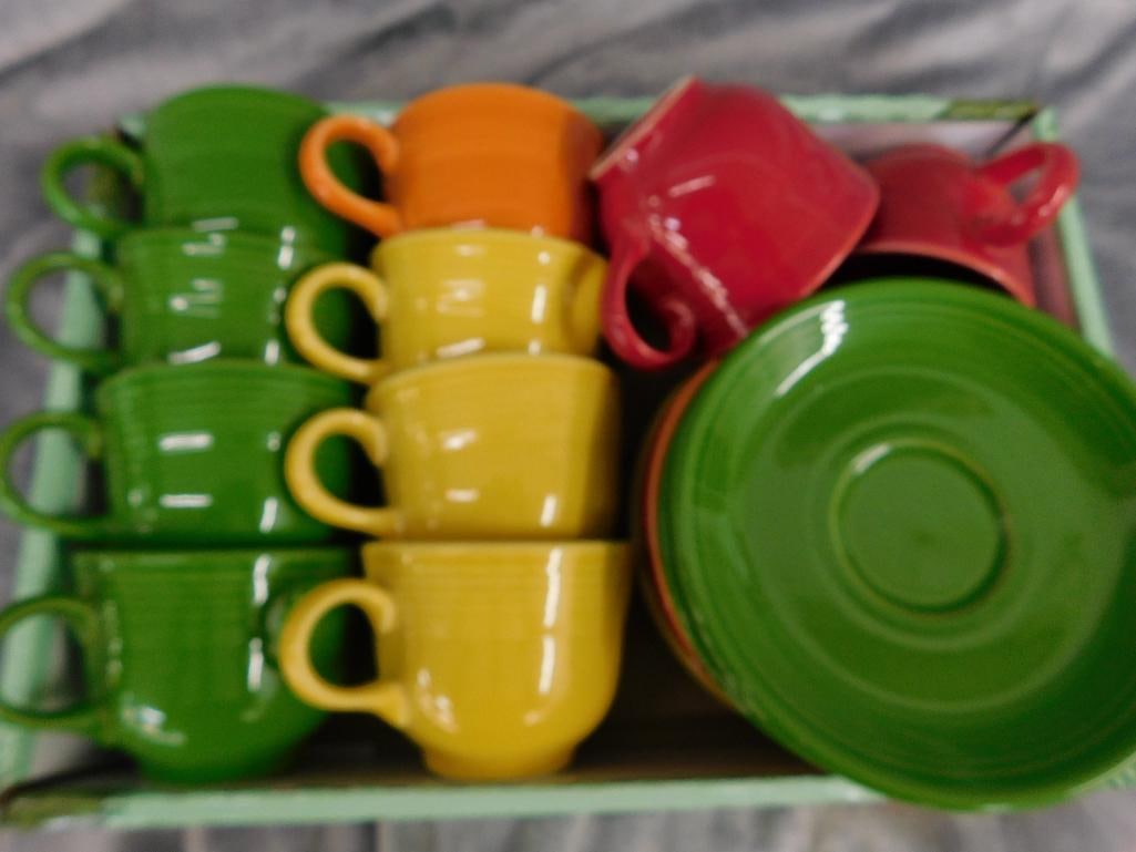 Fiesta Ware - 10 Coffee Cups - 8 Saucers - 8