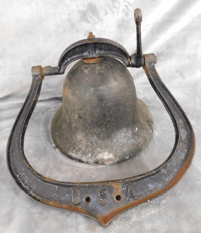 USA Cast Metal Bell with Yoke - Bell 6.25" x 8.5": See Photos For Condition and Details