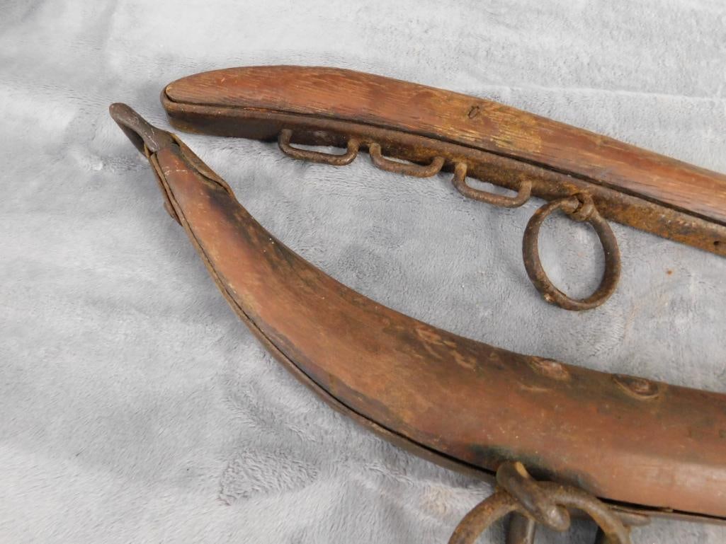 Pair of Wood and Metal Horse Hames - Each 26" Long - 2