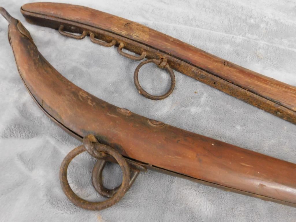 Pair of Wood and Metal Horse Hames - Each 26" Long - 3
