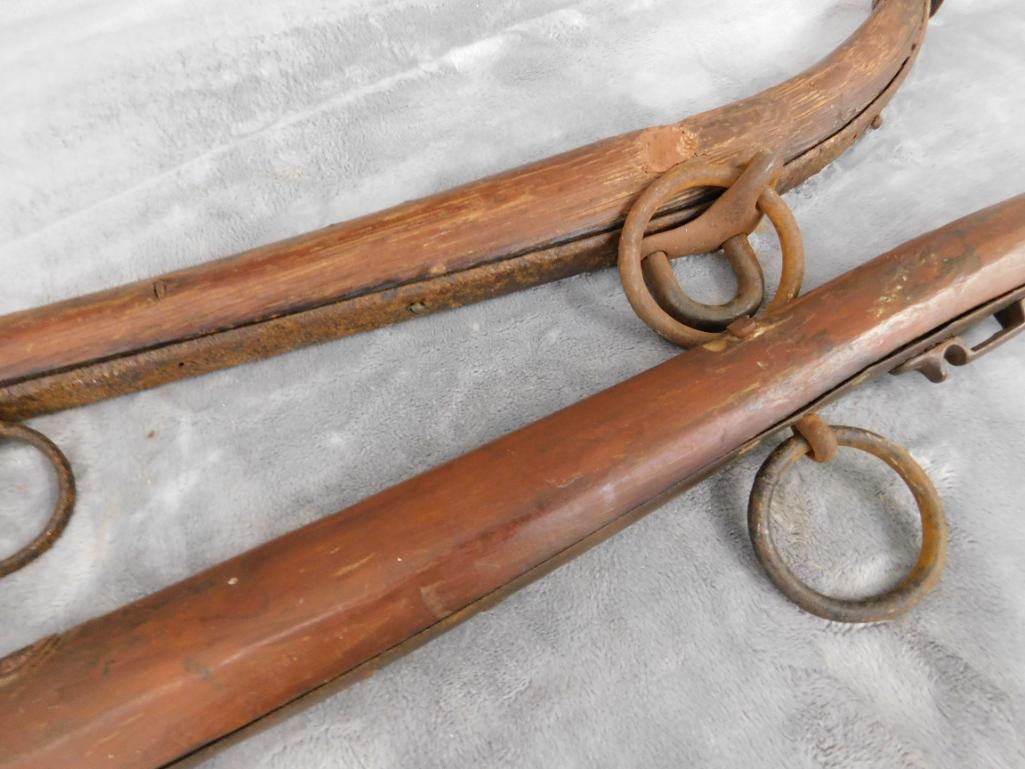 Pair of Wood and Metal Horse Hames - Each 26" Long - 4