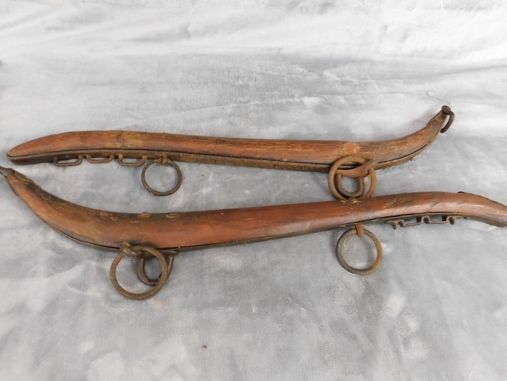 Pair of Wood and Metal Horse Hames - Each 26" Long - 6