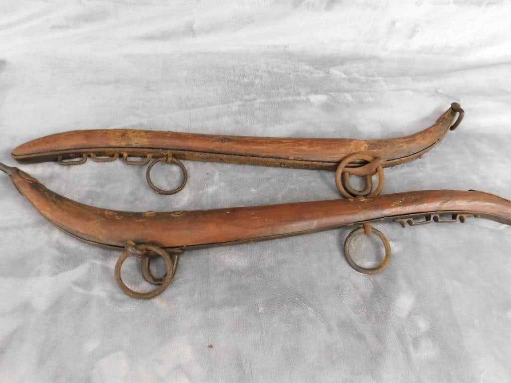 Pair of Wood and Metal Horse Hames - Each 26" Long - 7