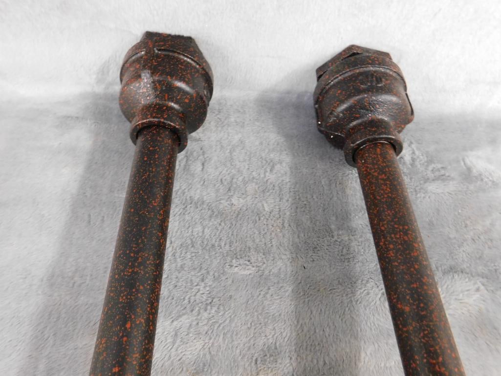 Pair of Modern Steampunk Pipe Wall Sconces - Lighting - Each 22" Tall - 7