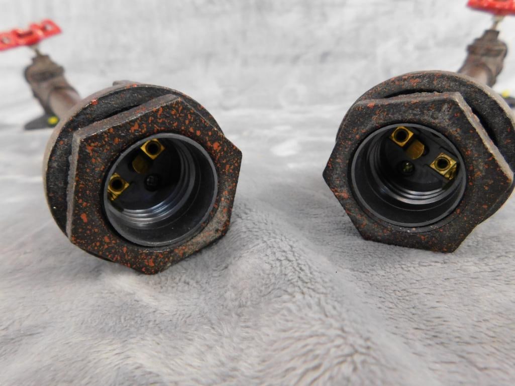 Pair of Modern Steampunk Pipe Wall Sconces - Lighting - Each 22" Tall - 8