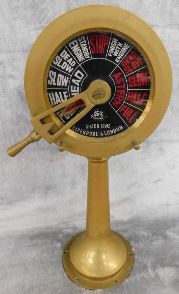 Chadburns Brass Ship Engine Order Telegraph - 14" x 7" x 5" (1 of 10)