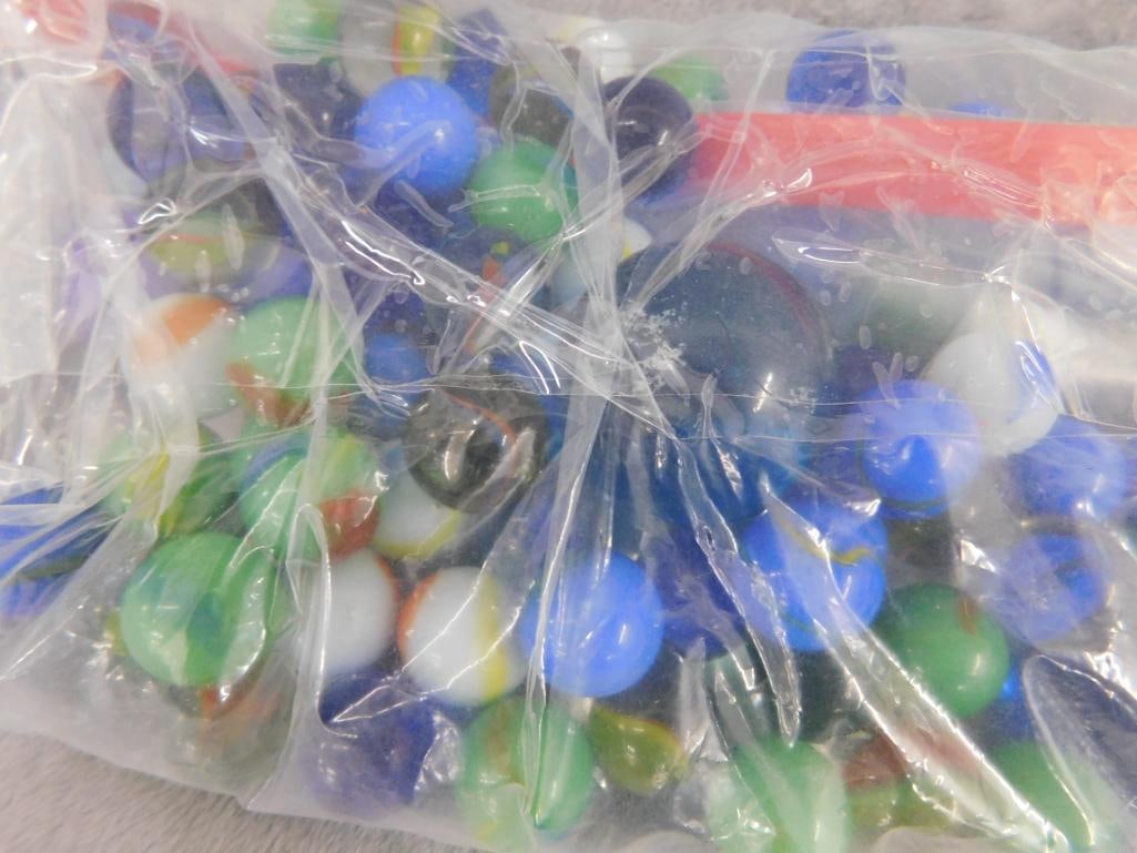 2 Small Jars Of Marbles Plus Bag - 2
