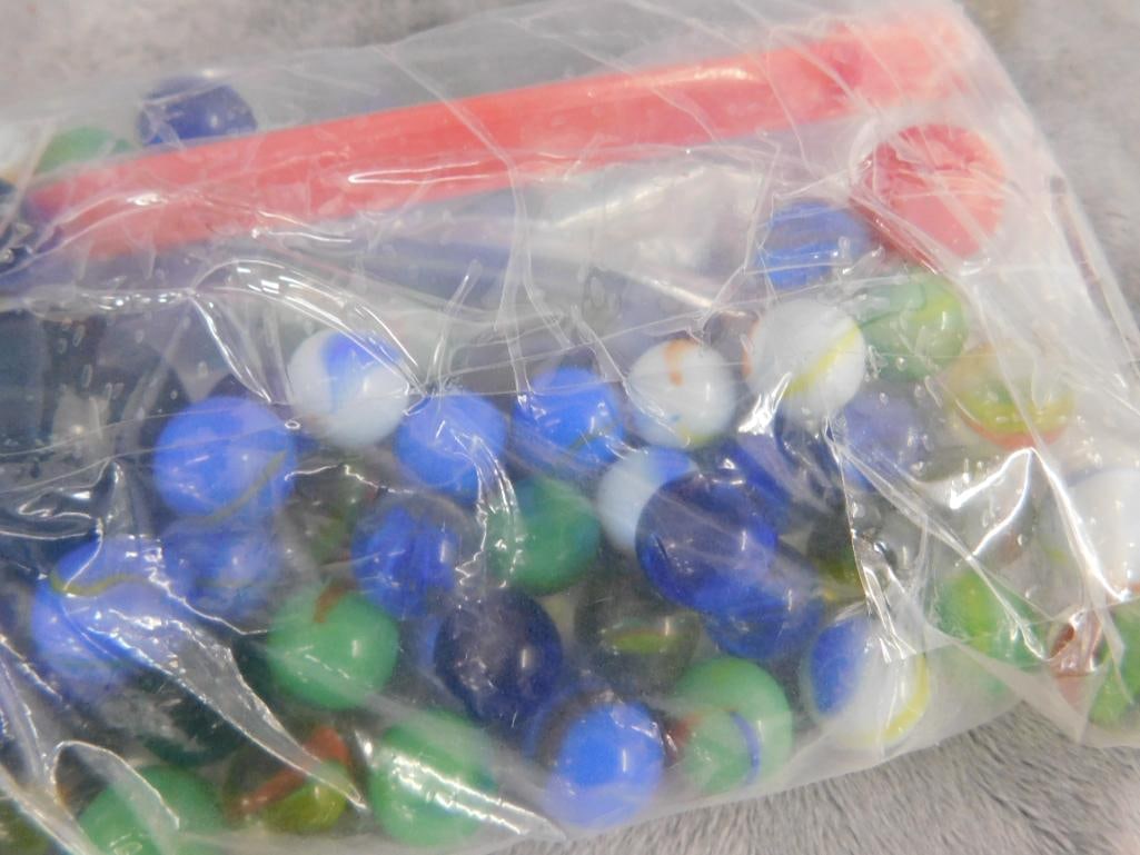 2 Small Jars Of Marbles Plus Bag - 3