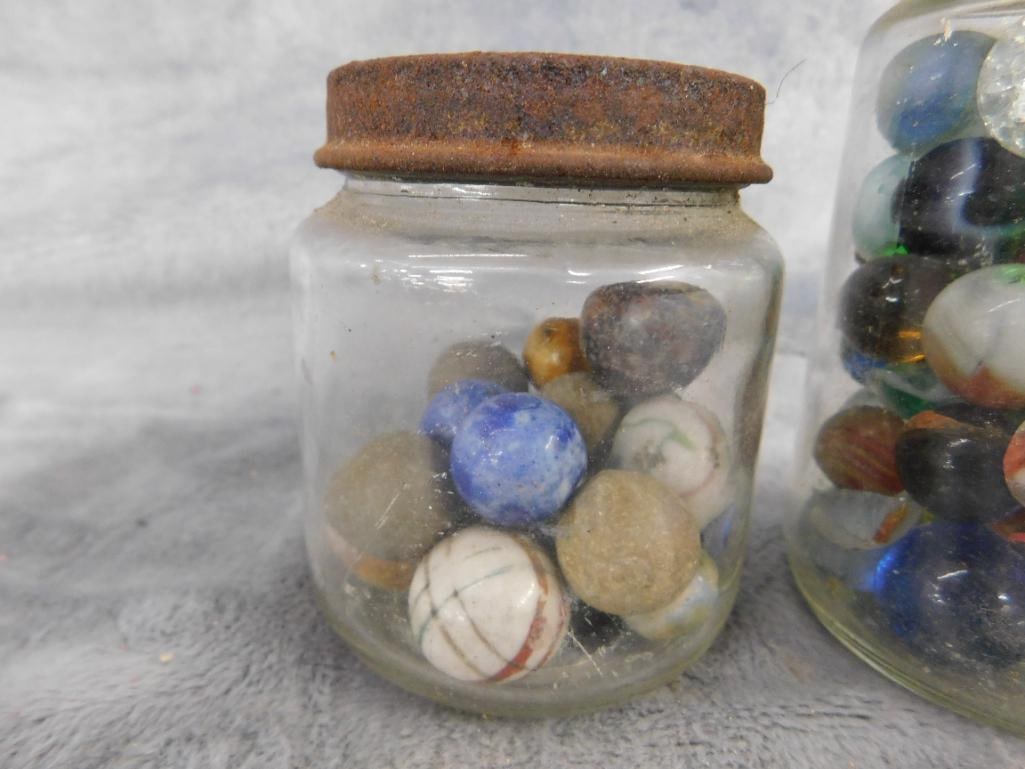 2 Small Jars Of Marbles Plus Bag - 5