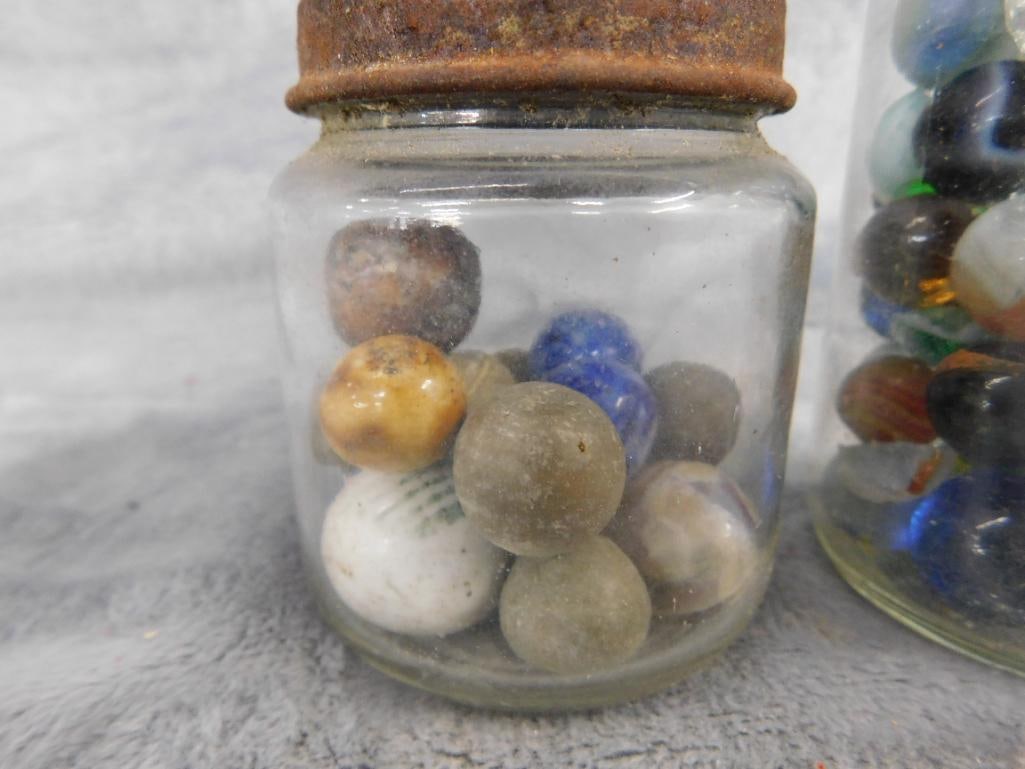 2 Small Jars Of Marbles Plus Bag - 6