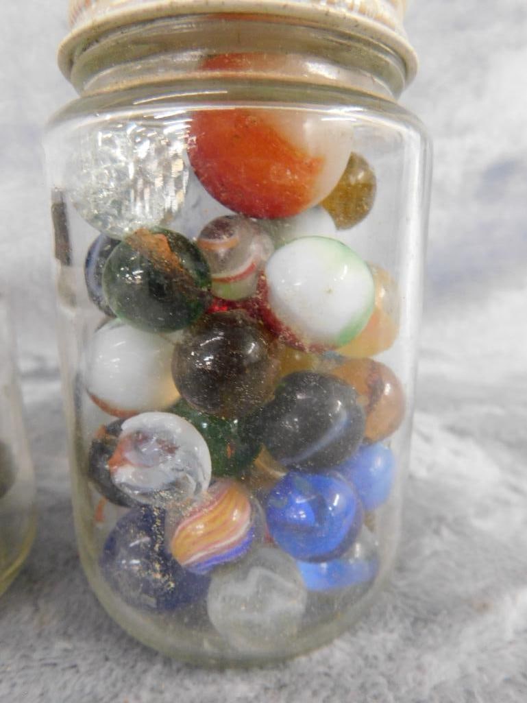 2 Small Jars Of Marbles Plus Bag - 7