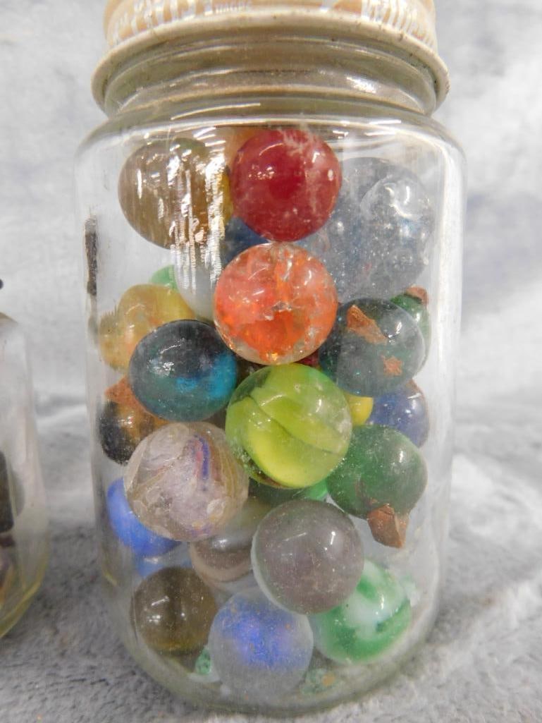2 Small Jars Of Marbles Plus Bag - 9