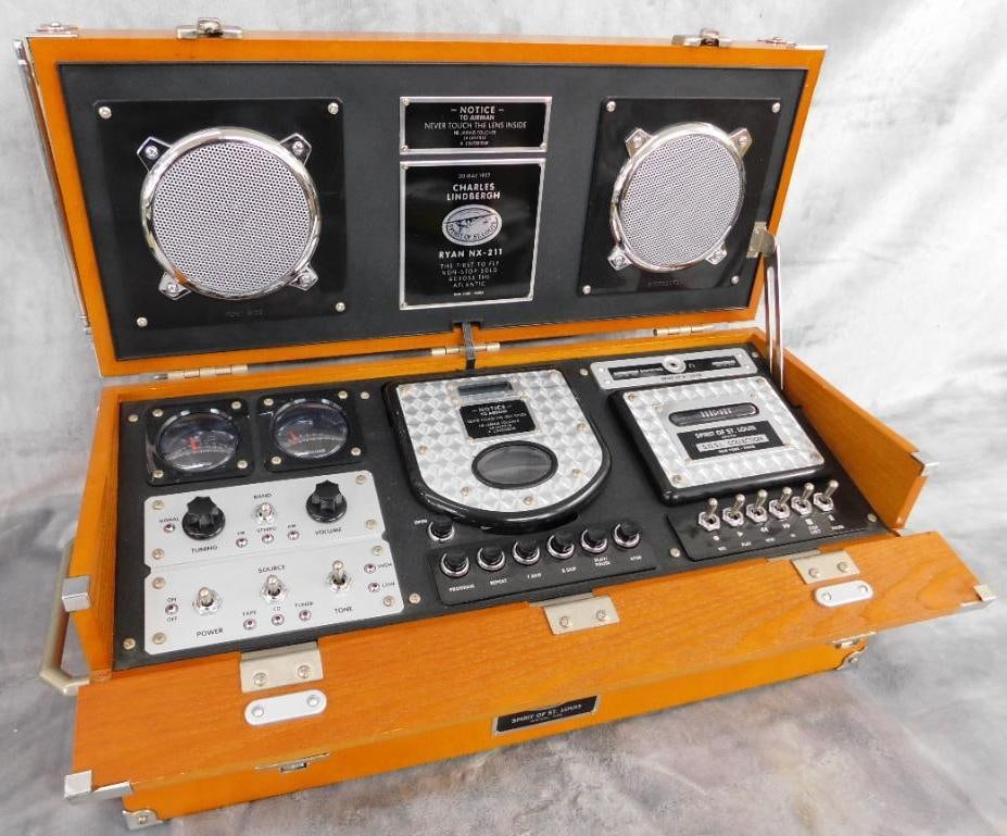 Polyconcept USA - "Spirit of St Louis" Field CD Boom Box MK II with Cassette Player: No DC Power Cord - 8.75" x 22" x 8" - See Photos For Condition and Details