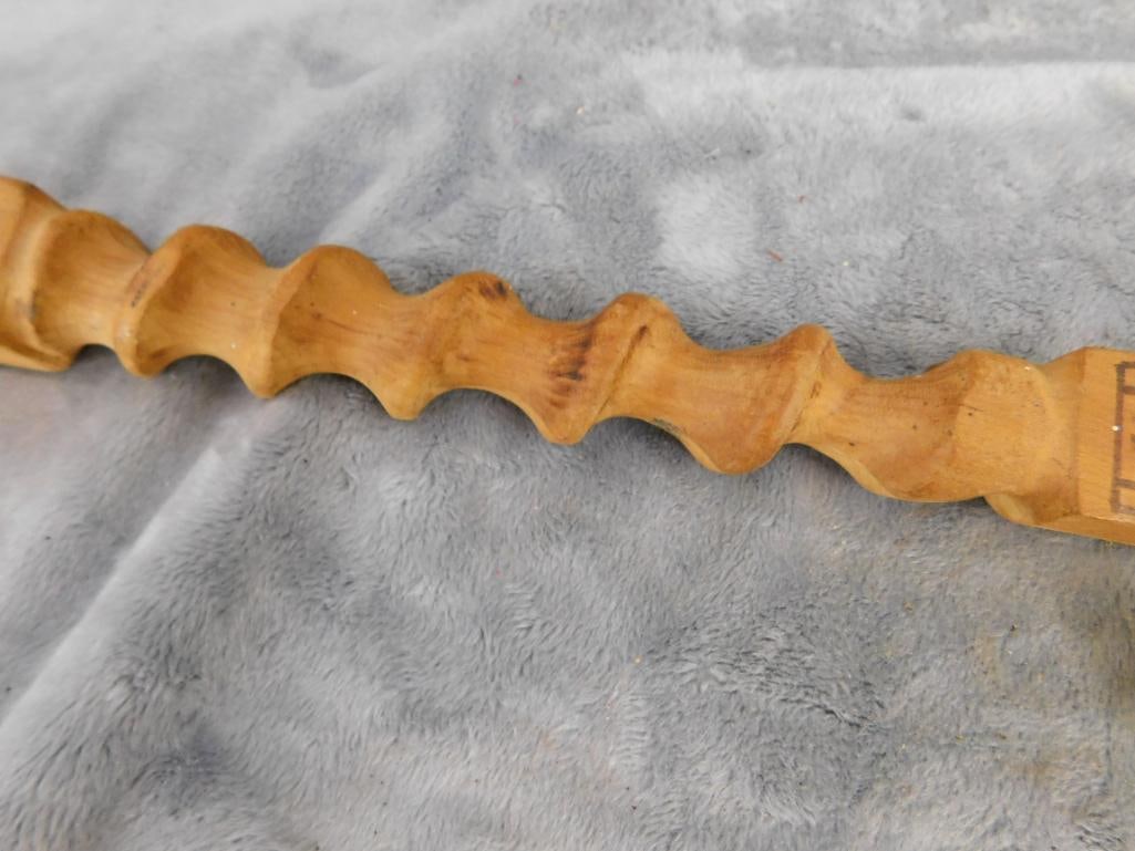 Native American Peace Pipe - Marked Crow - 20" Long - Eagle Soapstone Bowl - 6