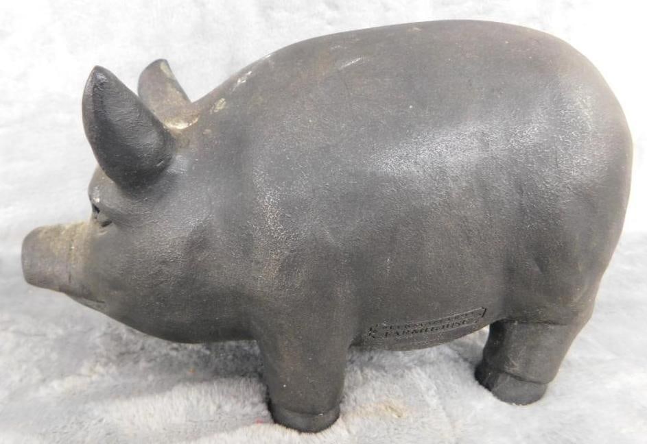 Beekman Farmhouse Resin Pig Door Stop - 5" x 8" x 4": See Photos For Condition and Details