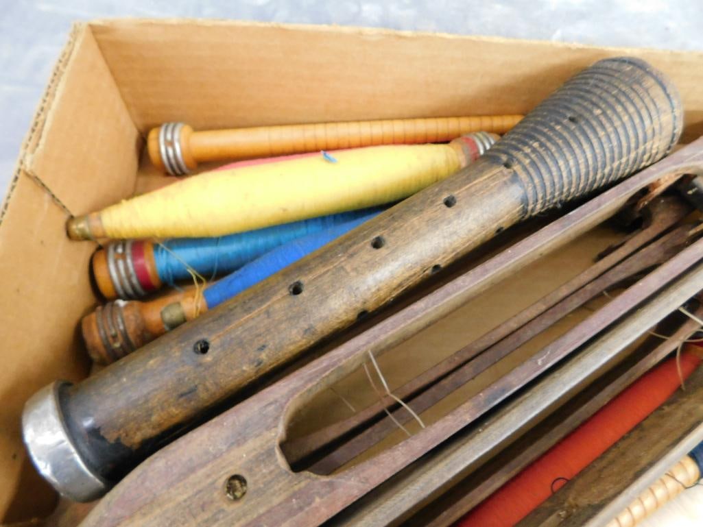 Box Lot of Vintage Spools and Loom Shuttles - 3
