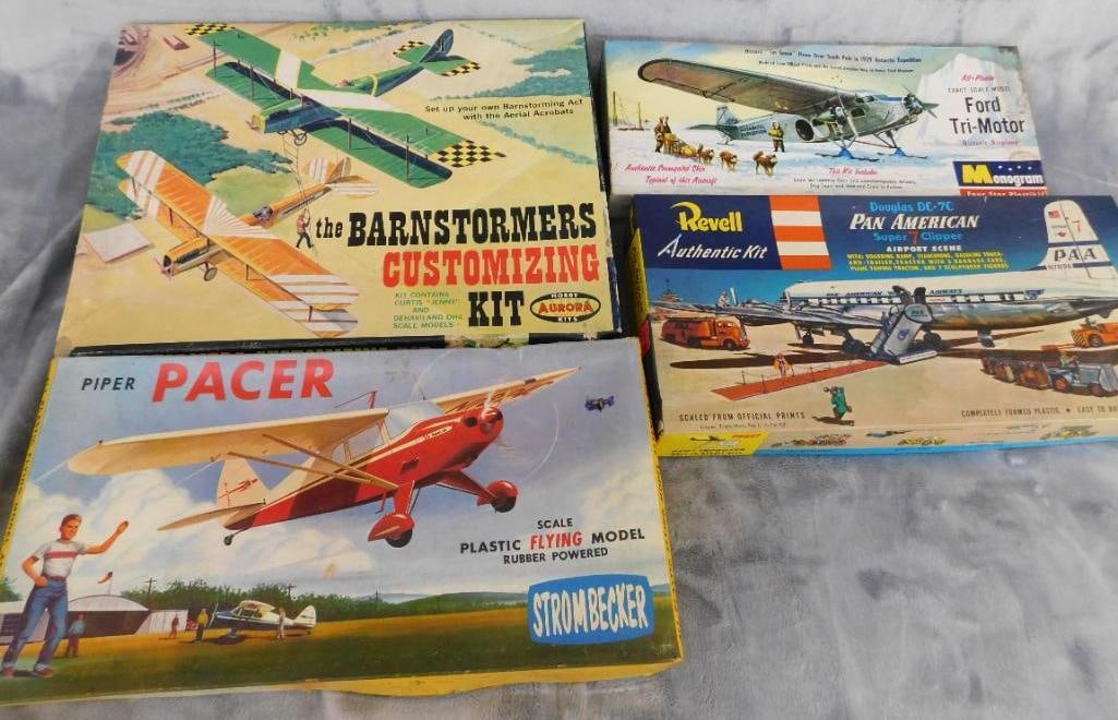 Group of 4 Vintage Plastic Models - Original Boxes - As Is: See Photos For Condition and Details