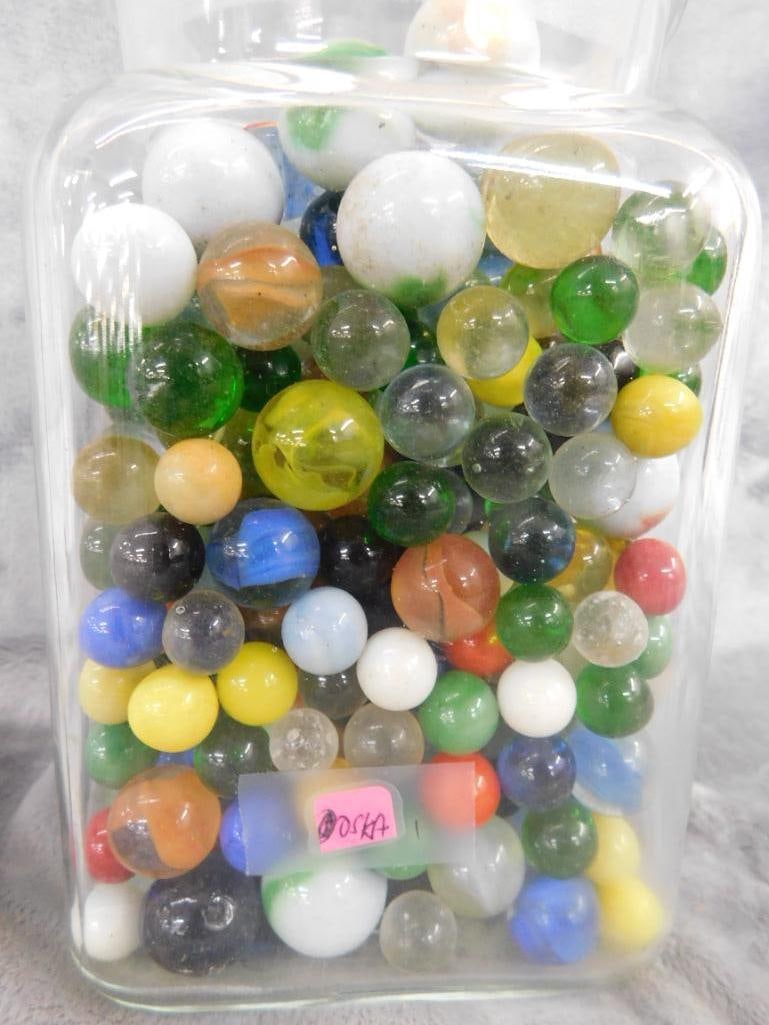 Jar of Marbles - Jar is 7.5" x 5" x 5" - 4
