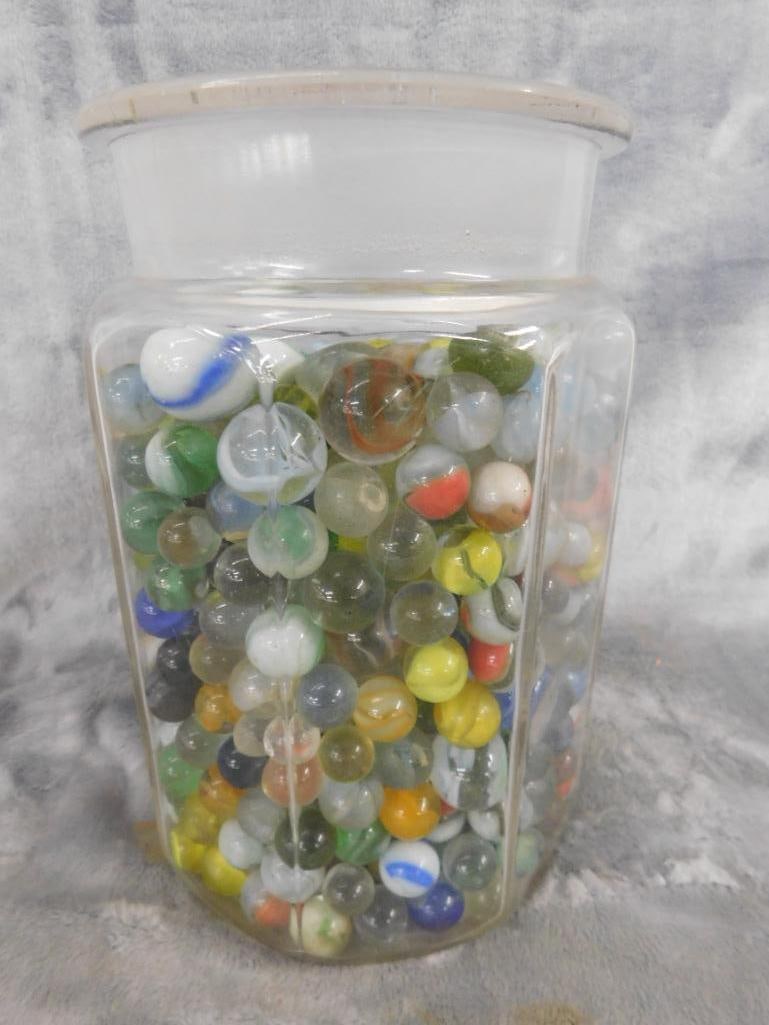 Jar of Marbles - Jar is 8" x 5" - 7