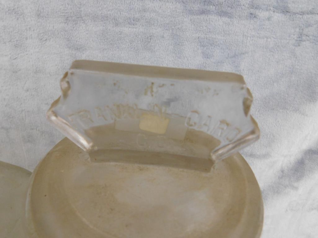 Box Lot - Daisy Churn Glass Bottom 9.5" x 6" x 6" - Small 6.25" White House Vinegar Bottle - 5