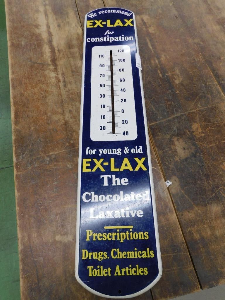 Vintage Advertising - Ex Lax Thermometer - Glass Tube Missing - 39" x 8" - 8