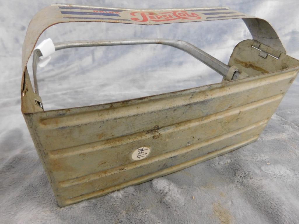 Vintage Aluminum Pepsi Cola 6 Pack Carrier - 6