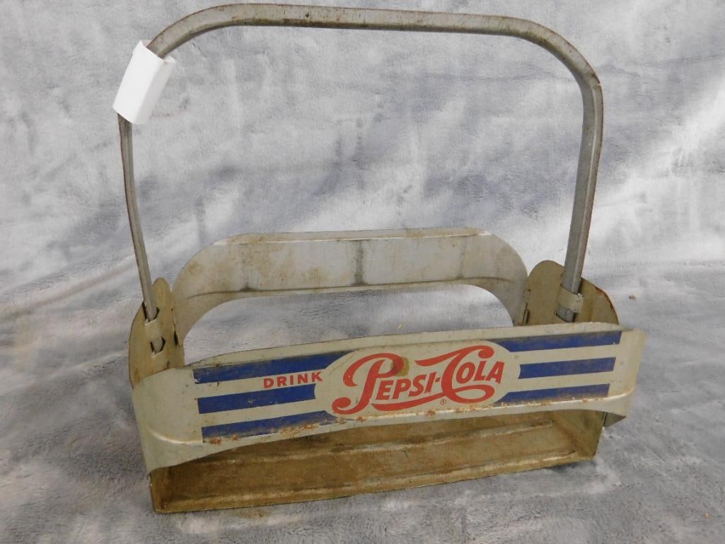 Vintage Aluminum Pepsi Cola 6 Pack Carrier - 8