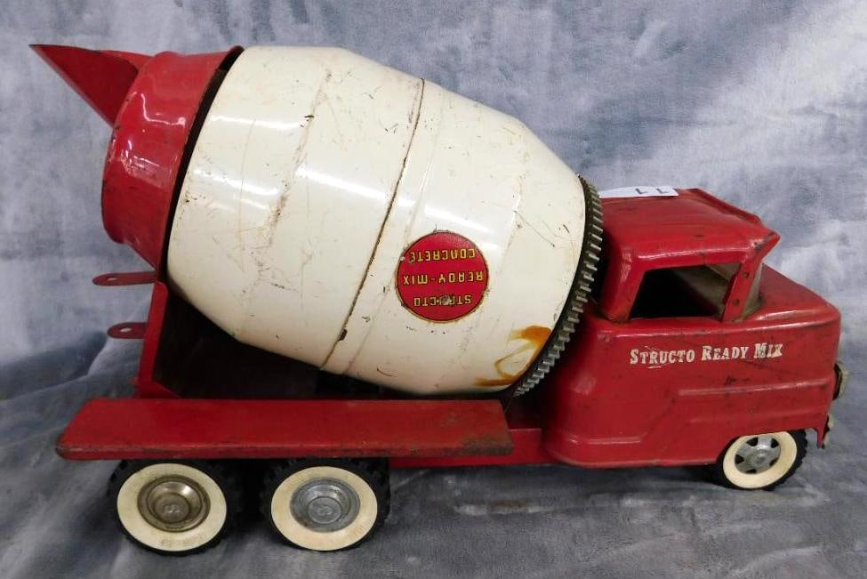Vintage Structo "Ready Mix" Cement Truck - Toy - 9" x 15" x 17.5": See Photos For Condition and Details