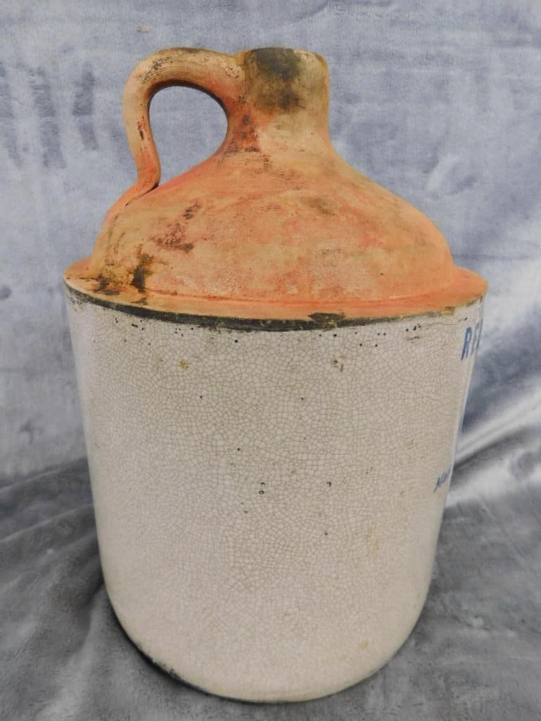 Southern Pottery Jug - " Red White and Blue Pure Apple Cider" - 10.5" x 7.5" - 2