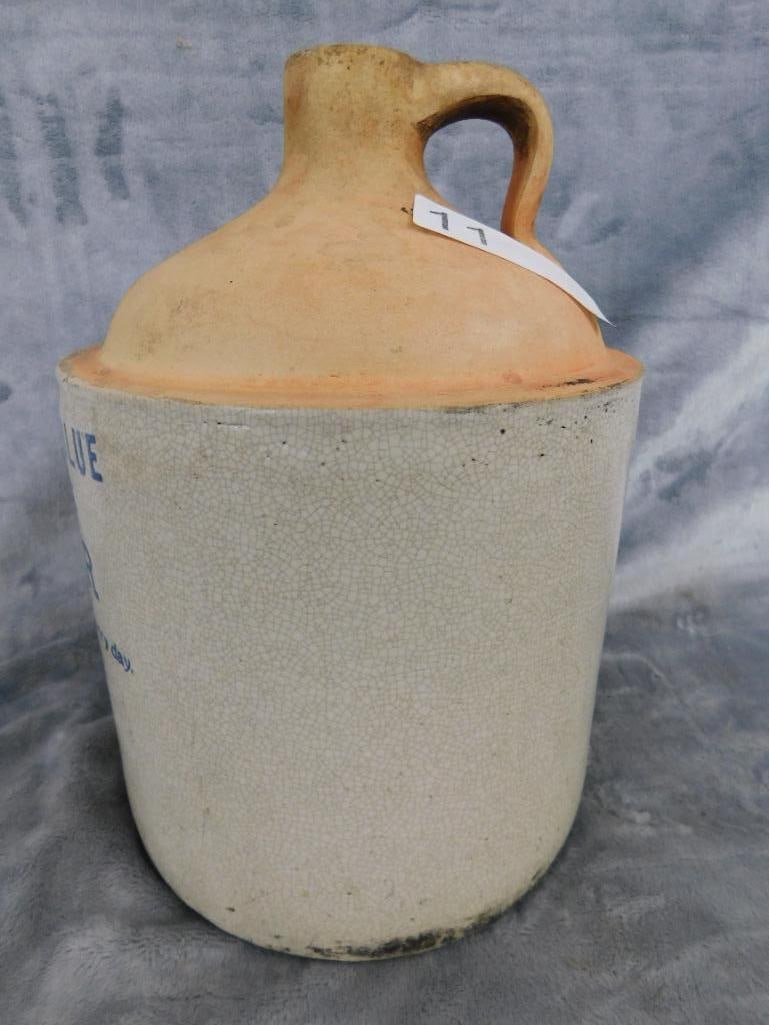 Southern Pottery Jug - " Red White and Blue Pure Apple Cider" - 10.5" x 7.5" - 4