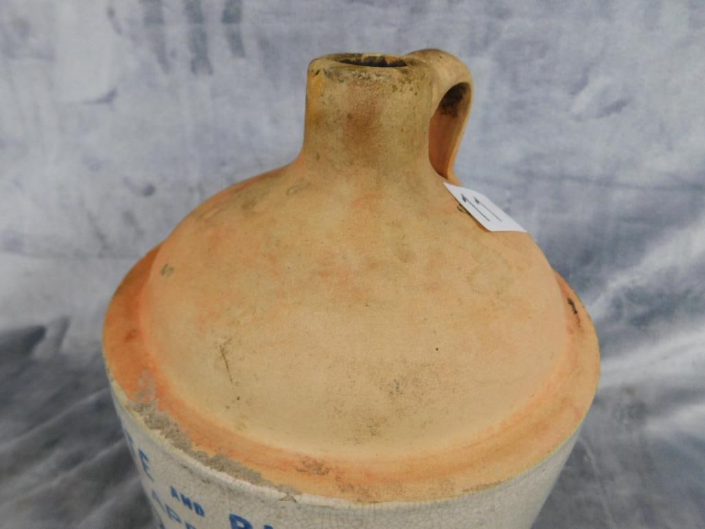 Southern Pottery Jug - " Red White and Blue Pure Apple Cider" - 10.5" x 7.5" - 7