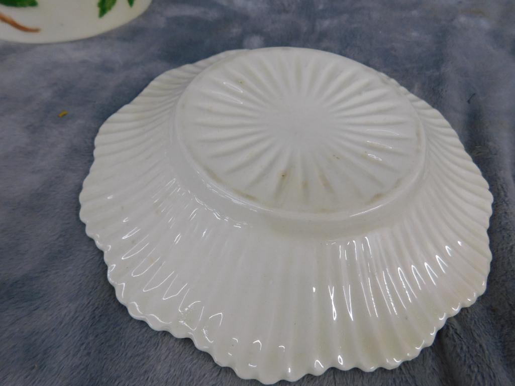 Group of 3 Vintage Domed Butter Dishes - 1 Agate Glass - 2 Porcelain - 3.5" to 6" Tall - 4