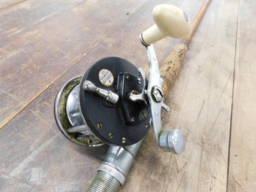 Ocean City True Temper 112C Reel with 77" Unmarked Rod - 7