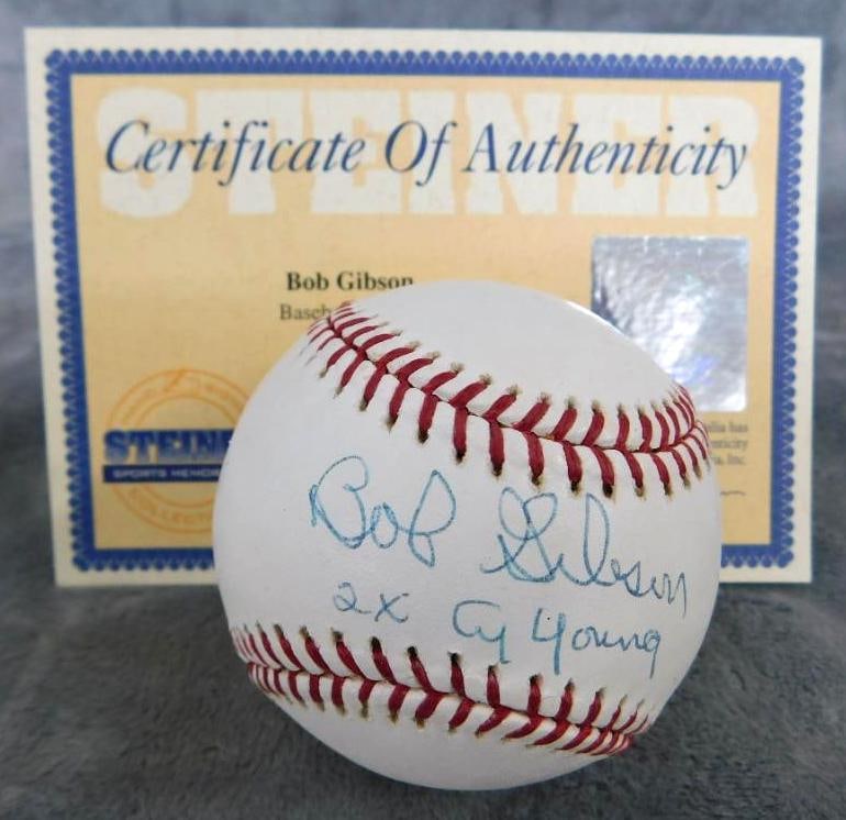 Bob Gibson Signed Baseball - COA: See Photos For Condition and Details