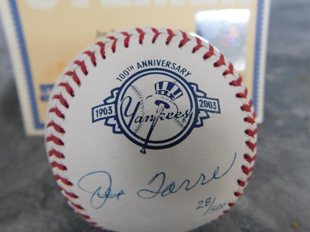Joe Torre Signed Baseball - COA - 3