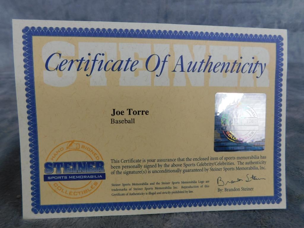 Joe Torre Signed Baseball - COA - 5
