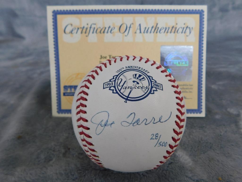 Joe Torre Signed Baseball - COA - 6