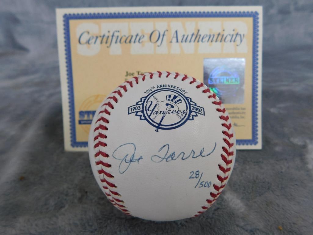Joe Torre Signed Baseball - COA - 7