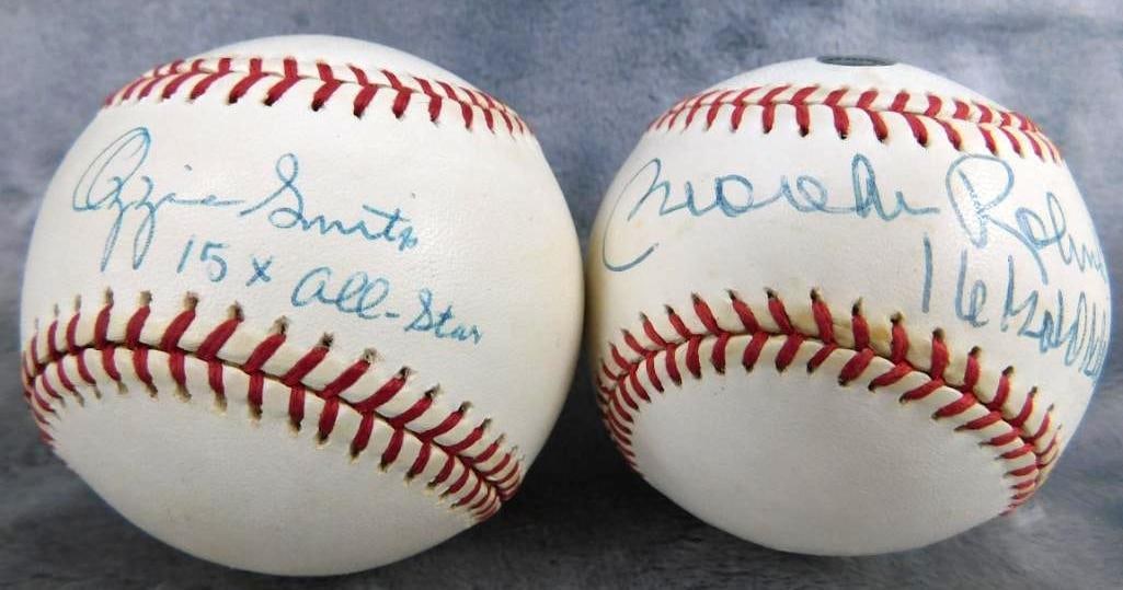 Brooks Robinson and Ozzie Smith Signed Baseballs: See Photos For Condition and Details