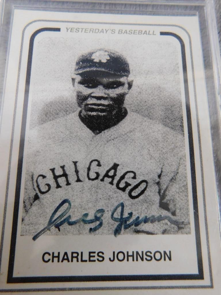 6 Cased Baseball Cards - Charles Johnson Johnny Washington Hank Presswood Signed - 2