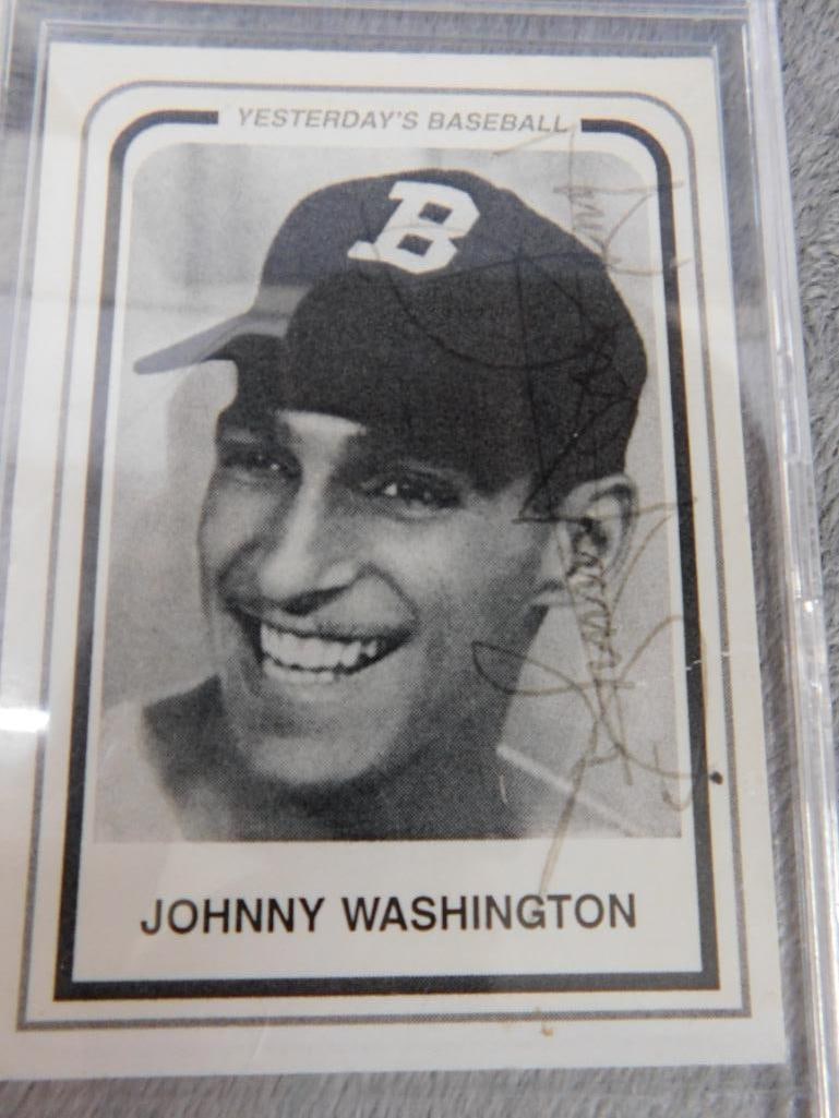 6 Cased Baseball Cards - Charles Johnson Johnny Washington Hank Presswood Signed - 6