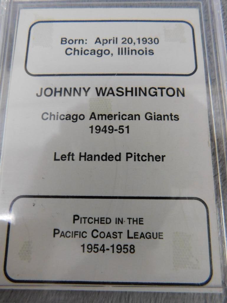 6 Cased Baseball Cards - Charles Johnson Johnny Washington Hank Presswood Signed - 7