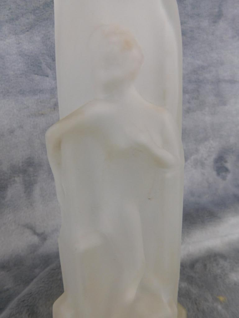 Art Nouveau Frosted Glass Vase - Nude - 8.5" x 3" - 2