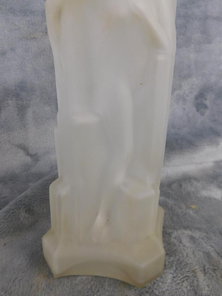 Art Nouveau Frosted Glass Vase - Nude - 8.5" x 3" - 3