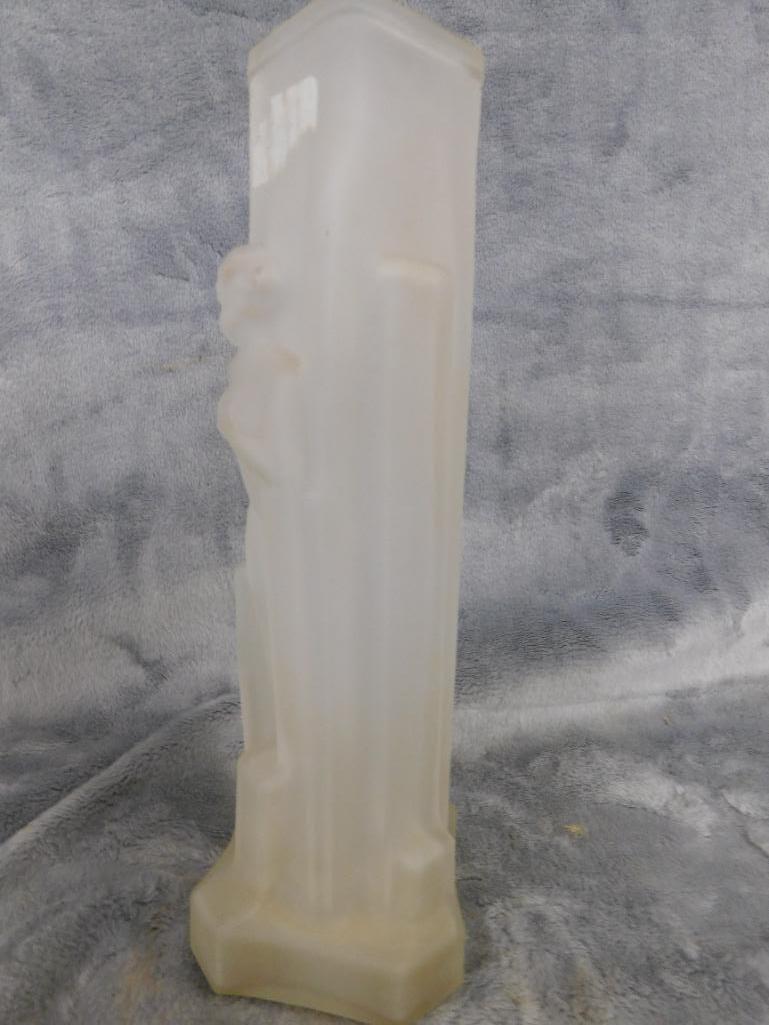 Art Nouveau Frosted Glass Vase - Nude - 8.5" x 3" - 4