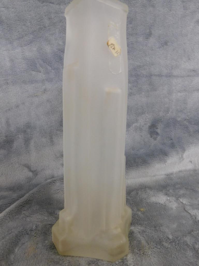 Art Nouveau Frosted Glass Vase - Nude - 8.5" x 3" - 5